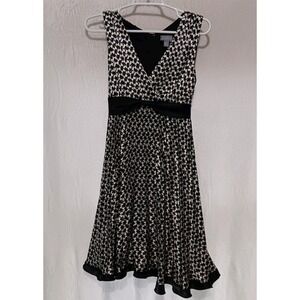 Rabbit Rabbit‎ Rabbit Black And White Satin Houndstooth Knee-length Dress Sz 6